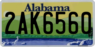 AL license plate 2AK6560