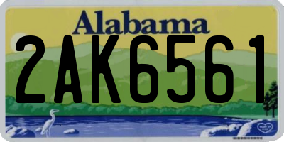 AL license plate 2AK6561