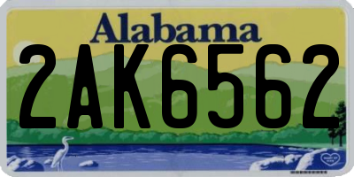 AL license plate 2AK6562