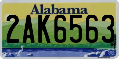 AL license plate 2AK6563