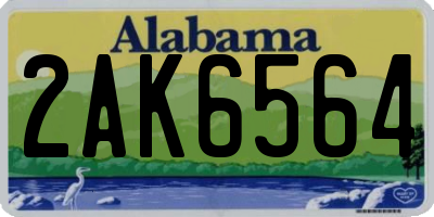 AL license plate 2AK6564