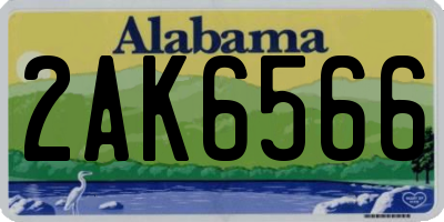 AL license plate 2AK6566