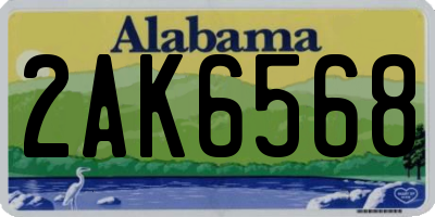 AL license plate 2AK6568
