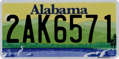 AL license plate 2AK6571