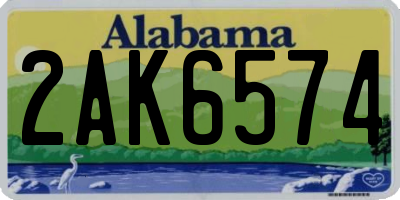 AL license plate 2AK6574