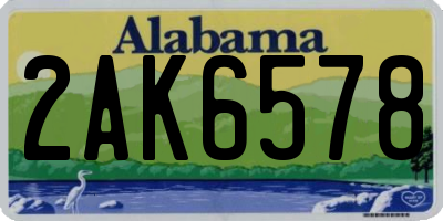 AL license plate 2AK6578