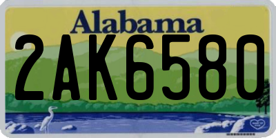 AL license plate 2AK6580