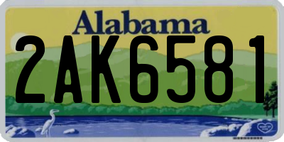 AL license plate 2AK6581