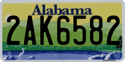 AL license plate 2AK6582