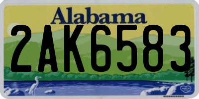 AL license plate 2AK6583