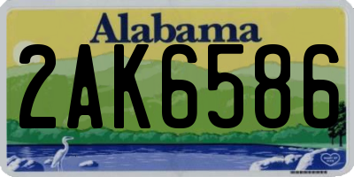 AL license plate 2AK6586