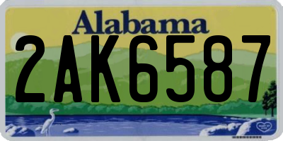 AL license plate 2AK6587