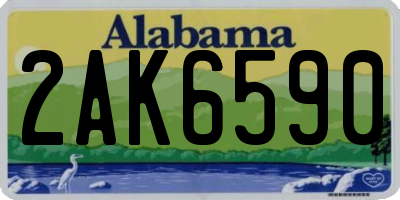 AL license plate 2AK6590