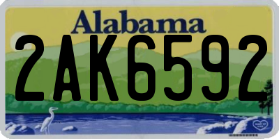 AL license plate 2AK6592