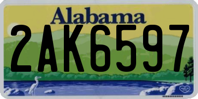 AL license plate 2AK6597