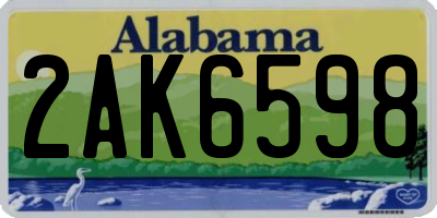 AL license plate 2AK6598