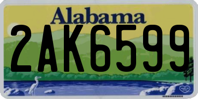 AL license plate 2AK6599