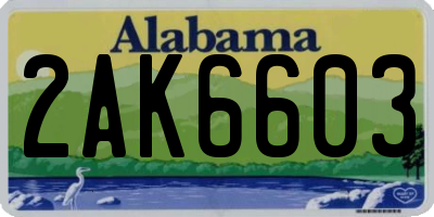 AL license plate 2AK6603