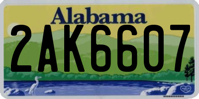 AL license plate 2AK6607
