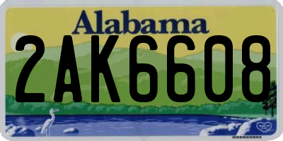 AL license plate 2AK6608