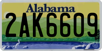 AL license plate 2AK6609