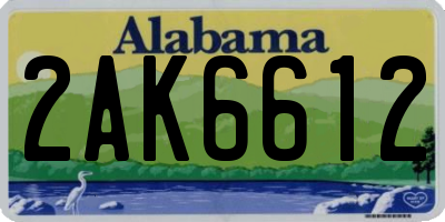 AL license plate 2AK6612