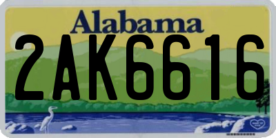 AL license plate 2AK6616