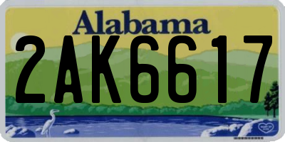 AL license plate 2AK6617