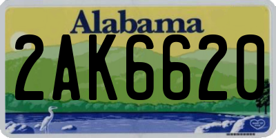 AL license plate 2AK6620