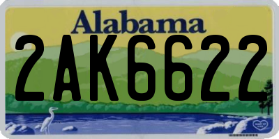 AL license plate 2AK6622