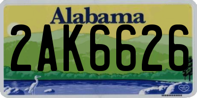 AL license plate 2AK6626