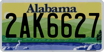 AL license plate 2AK6627