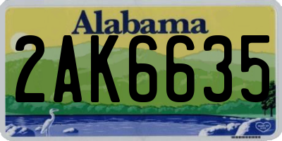 AL license plate 2AK6635