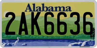 AL license plate 2AK6636