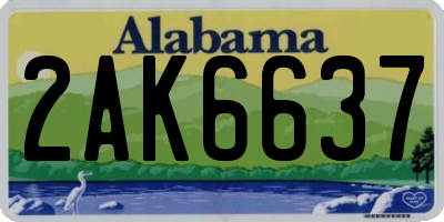 AL license plate 2AK6637