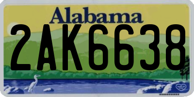 AL license plate 2AK6638