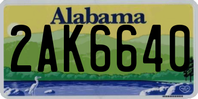 AL license plate 2AK6640
