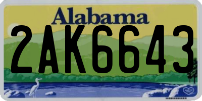 AL license plate 2AK6643