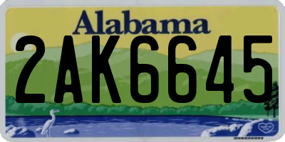 AL license plate 2AK6645