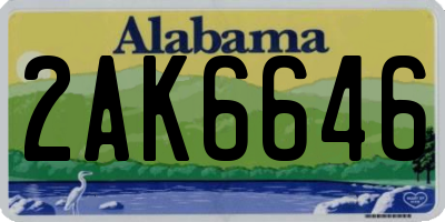 AL license plate 2AK6646
