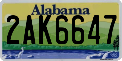 AL license plate 2AK6647