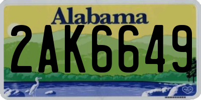 AL license plate 2AK6649