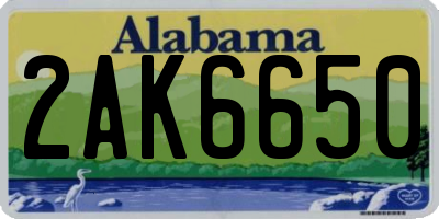 AL license plate 2AK6650