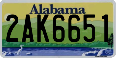 AL license plate 2AK6651
