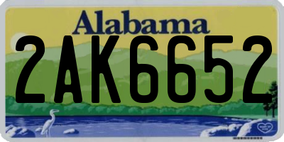 AL license plate 2AK6652