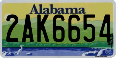 AL license plate 2AK6654