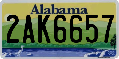 AL license plate 2AK6657