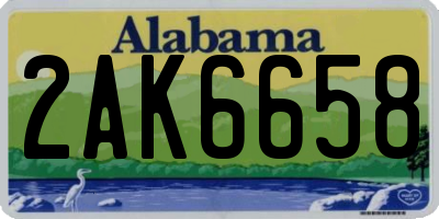 AL license plate 2AK6658