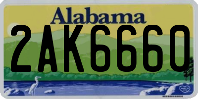 AL license plate 2AK6660