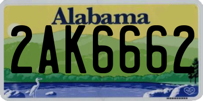 AL license plate 2AK6662